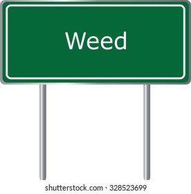 Weed , California, road sign green vector illustration, road table, USA city