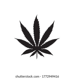 weed cannabis leaf icon vector on white background