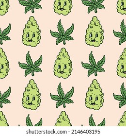 Weed And Cannabis Leaf Seamless Pattern