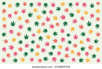 Unkraut oder Cannabisblatt Nahtloses Muster Vektorgrafik