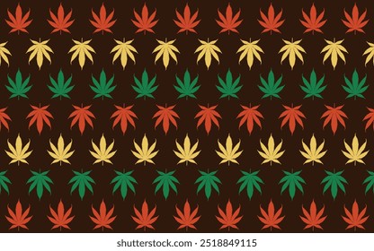 Unkraut oder Cannabisblatt Nahtloses Muster Vektorgrafik