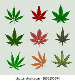 Weed Cannabis Leaf Variant Vector Design