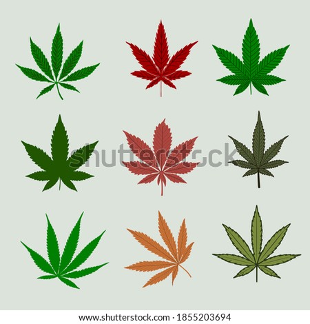 Weed Cannabis leaf variant vector design