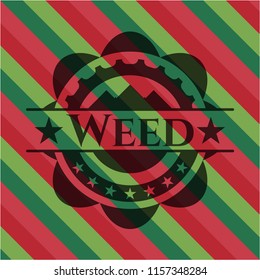 Weed christmas badge background.