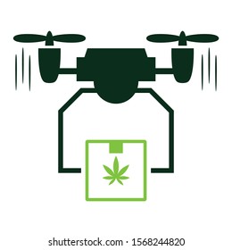 Weed Delivery by Drone Vector Icon Design