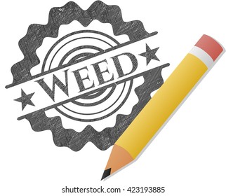 Weed drawn with pencil strokes