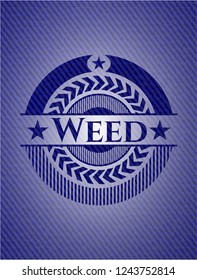 Weed emblem with jean background