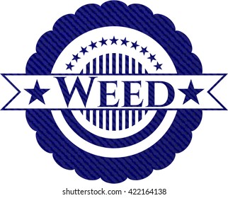 Emblema de maleza con textura jean