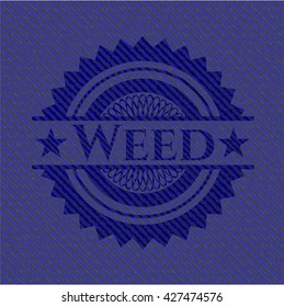 Weed emblem with jean texture