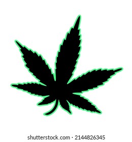 Unkrautflaches Design einzeln auf weißem Hintergrund. Cannabis-Blatt-Vektorsymbol. Marijuana legalisiert Symbol. Medizinisches Cannabis-Zeichen, pflanzliche Natur organische Pflanze. Hash, ganja cbd rasta indica sativa Logo.