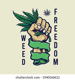 Weed Freedom Vintage mascot illustrations for your work Logo, mascot merchandise t-shirt, stickers and Label designs, poster, greeting cards advertising business company or brands.
