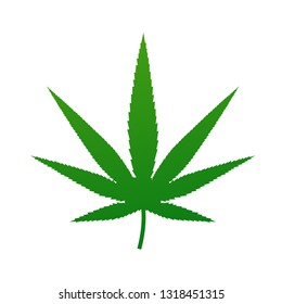 Weed Green Leaf Icon Vector isolated on white background