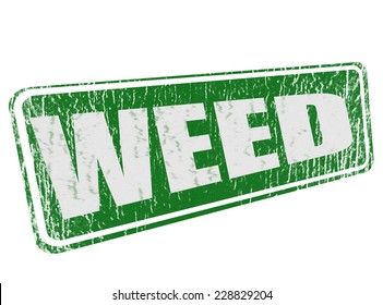 weed grunge stamp with on vector illustration