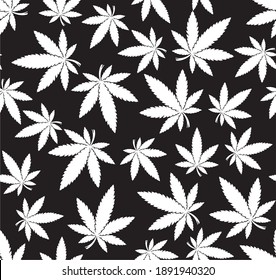 Unkraut Hanf Ganja Nahtlose Vektormuster