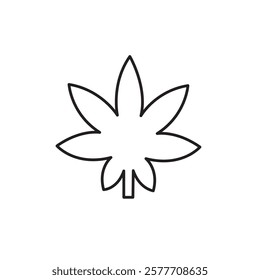 Weed icon Flat simple outline