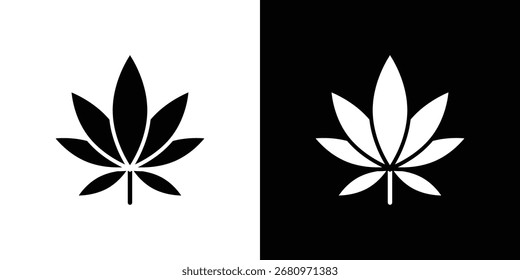 Weed icon in flat style, filled black symbol