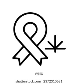 Weed icon. Line Art Style Design Isolated On White Background