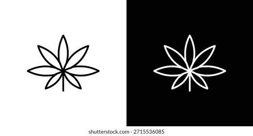 Weed icon in line design. Editable stroke icons.