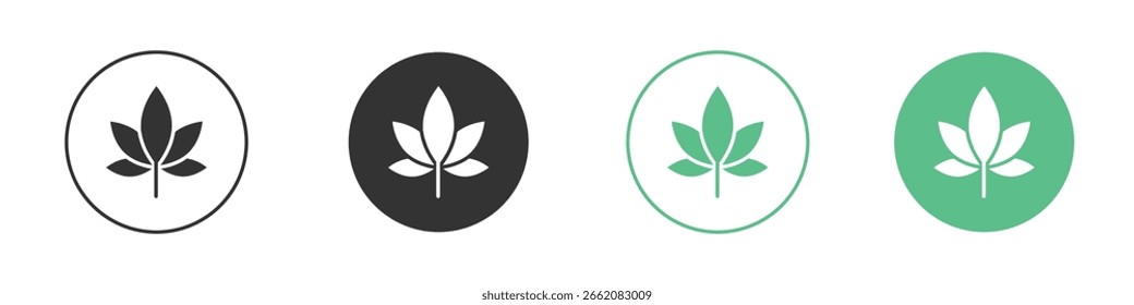 ícone de Weed Conjunto de ícones mínimos de vetor de linha plana.
