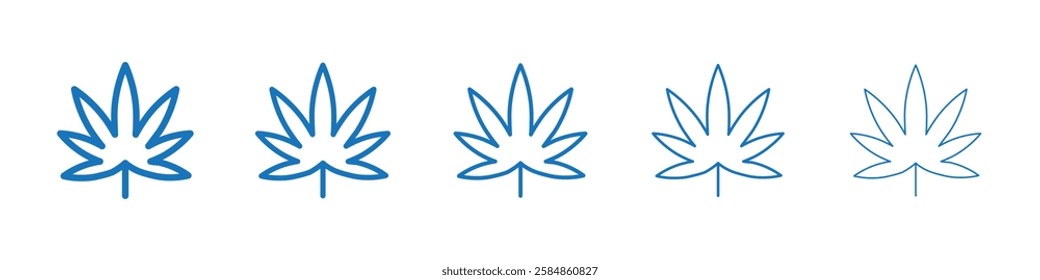 Weed icon Symbol collection thin outline set