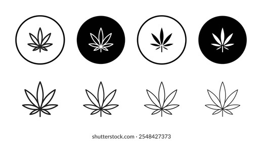 ícone de maconha Conjunto de ilustrações de linha fina