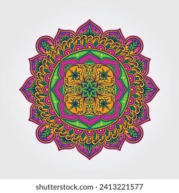 Weed leaf harmony lotus mandala ornament vector illustrations for your work logo, merchandise t-shirt, stickers and label designs, poster, greeting cards advertising business company or brands