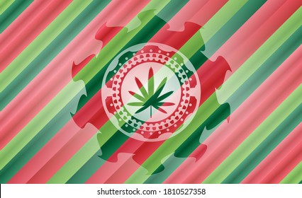 icono de la hoja de hierba dentro del fondo del emblema de navidad. 
