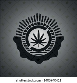 weed leaf icon inside dark badge