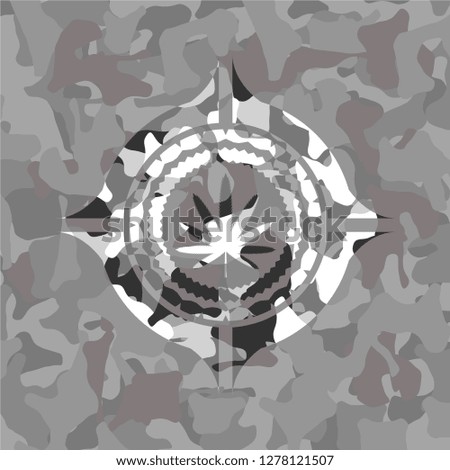 weed leaf icon inside grey camo texture
