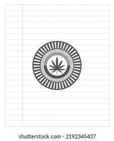 efecto de lápiz de icono de hoja de maleza. Ilustración vectorial. Detallado. 