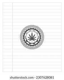 icono de la hoja de hierba dibujado con lápices. Ilustración vectorial. Detallado. 