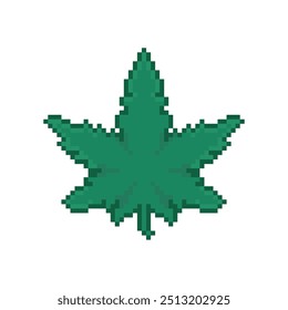 weed leaf icon pixel art