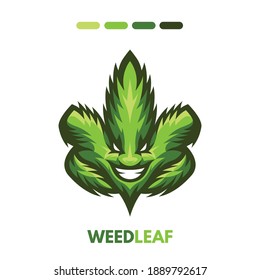 Weed Leaf illustration with detailed shadows and highlights.