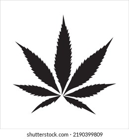 Hoja De Alga Aislada En Fondo Blanco. Ilustración vectorial, silueta negra.