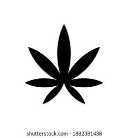 Weed Leaf Outline Icon Isolated. Symbol, Logo Illustration For Mobile Concept, Web Design And Games.