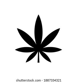 Weed Leaf Outline Icon Isolated. Symbol, Logo Illustration For Mobile Concept, Web Design And Games.