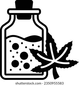 Weed Diseño de ícono vector líquido, símbolo de cannabis y marihuana, signo de thc y cbd, ilustración recreativa de la población de drogas de origen vegetal, concepto de extracción de aceite de hash