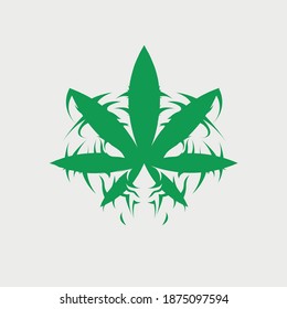 Logotipo De La Alga Con Vector De Ilustración Del Dedo