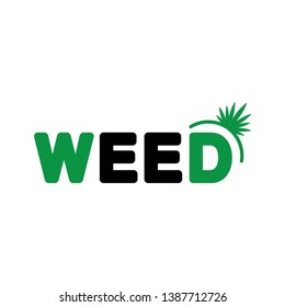 Weed or marijuana design logo vector.have  leaf of marijuana and water bong . 