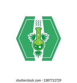 Weed or marijuana design logo vector.have  leaf of marijuana and water bong . 