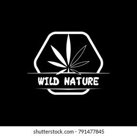 weed marijuana logo badge design