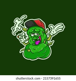 Weed Nugget Monster Character Vector Illustration