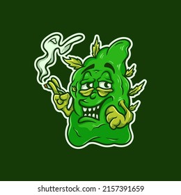 Weed Nugget Monster Character Vector Illustration