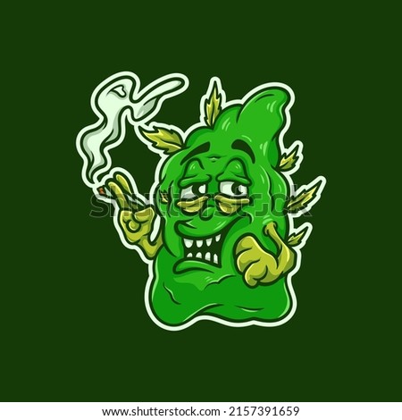 Weed Nugget Monster Character Vector Illustration