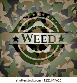 Weed on camouflage pattern
