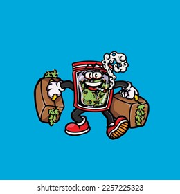 weed packaging vector smoking joint hold nug weed cartoon