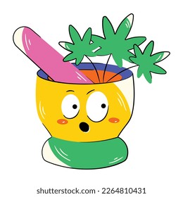 Pechuga de almirez y mortero de estilo plano vectorial 