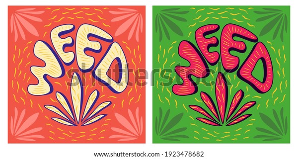 weed poster retro\
hippy style illustration