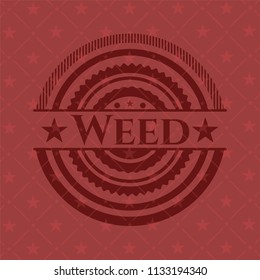 Weed realistic red emblem