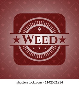 Weed realistic red emblem